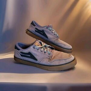 Lakai Carroll5 SMU Low Skate 9‎ Lilac Twill Athletic Skate Boarding Shoe Limited